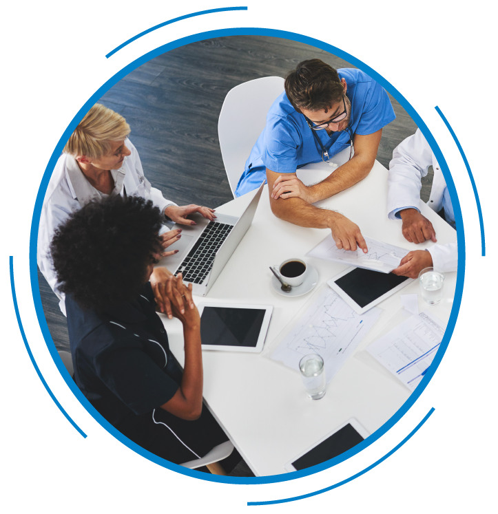 Image of a group of people sitting around a table